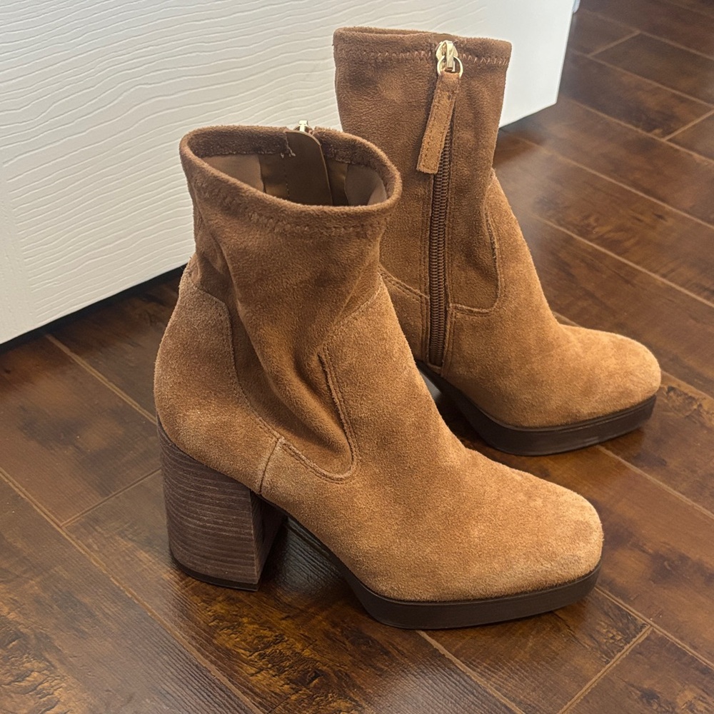 Aldo Brown Suede Heeled Boots